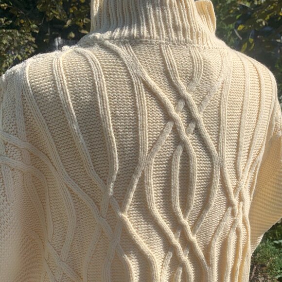 ASOS Violet Romance Oversized High Neck Cable Knit Oversized Tunic Dress Sweater - Picture 10 of 16